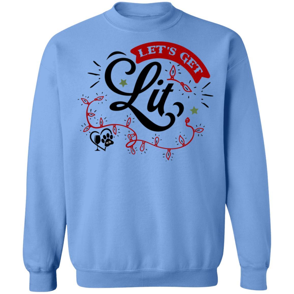 Sweatshirts Carolina Blue / S WineyBitches.Co "Let's Get Lit" Crewneck Pullover Sweatshirt  8 oz. WineyBitchesCo