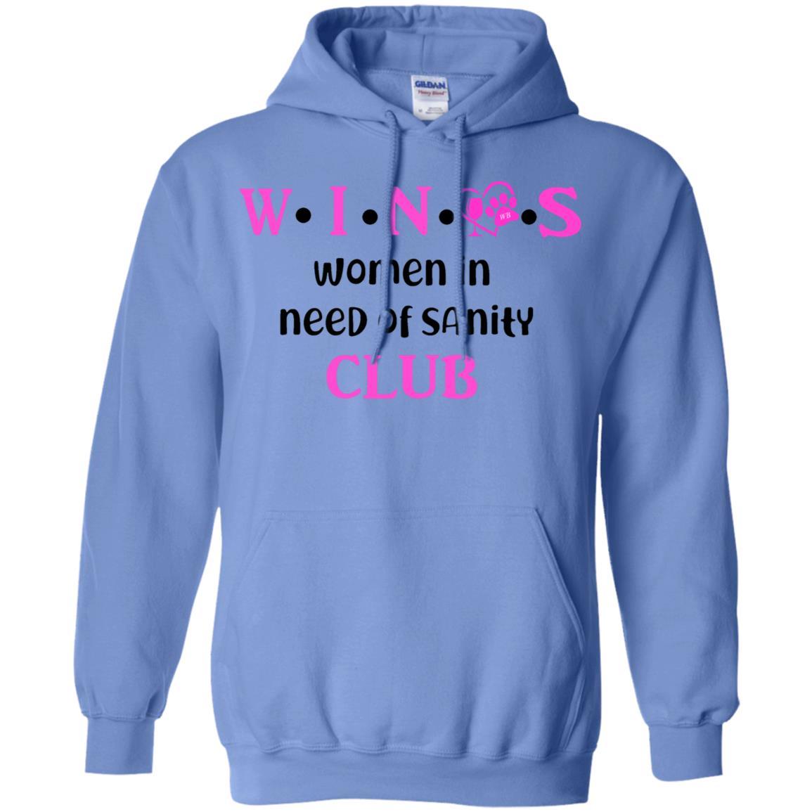 Sweatshirts Carolina Blue / S WineyBitches.Co WINOS Club Pullover Hoodie 8 oz. (Pink Lettering) WineyBitchesCo