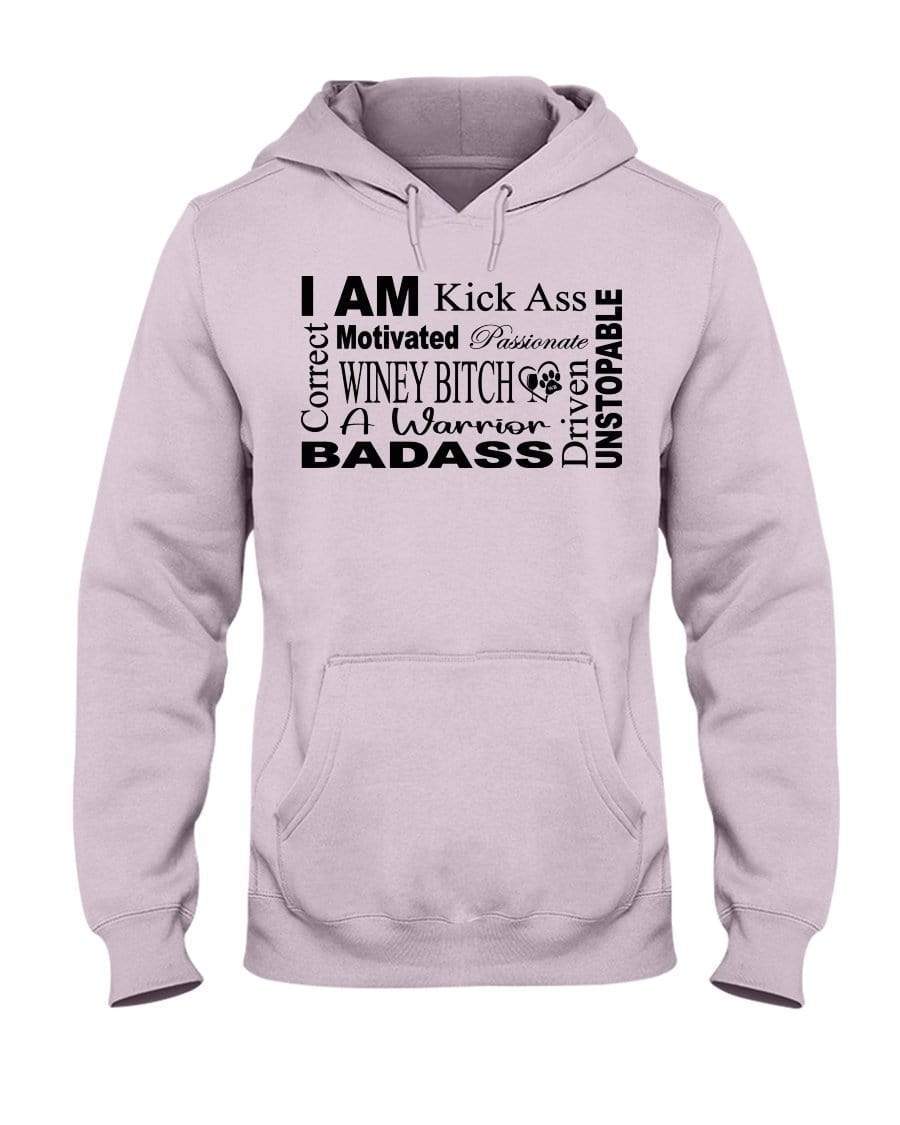 Sweatshirts Classic Pink / S Winey Bitches Co "I Am Motivated" Black Lettering-50/50 Hoodie WineyBitchesCo