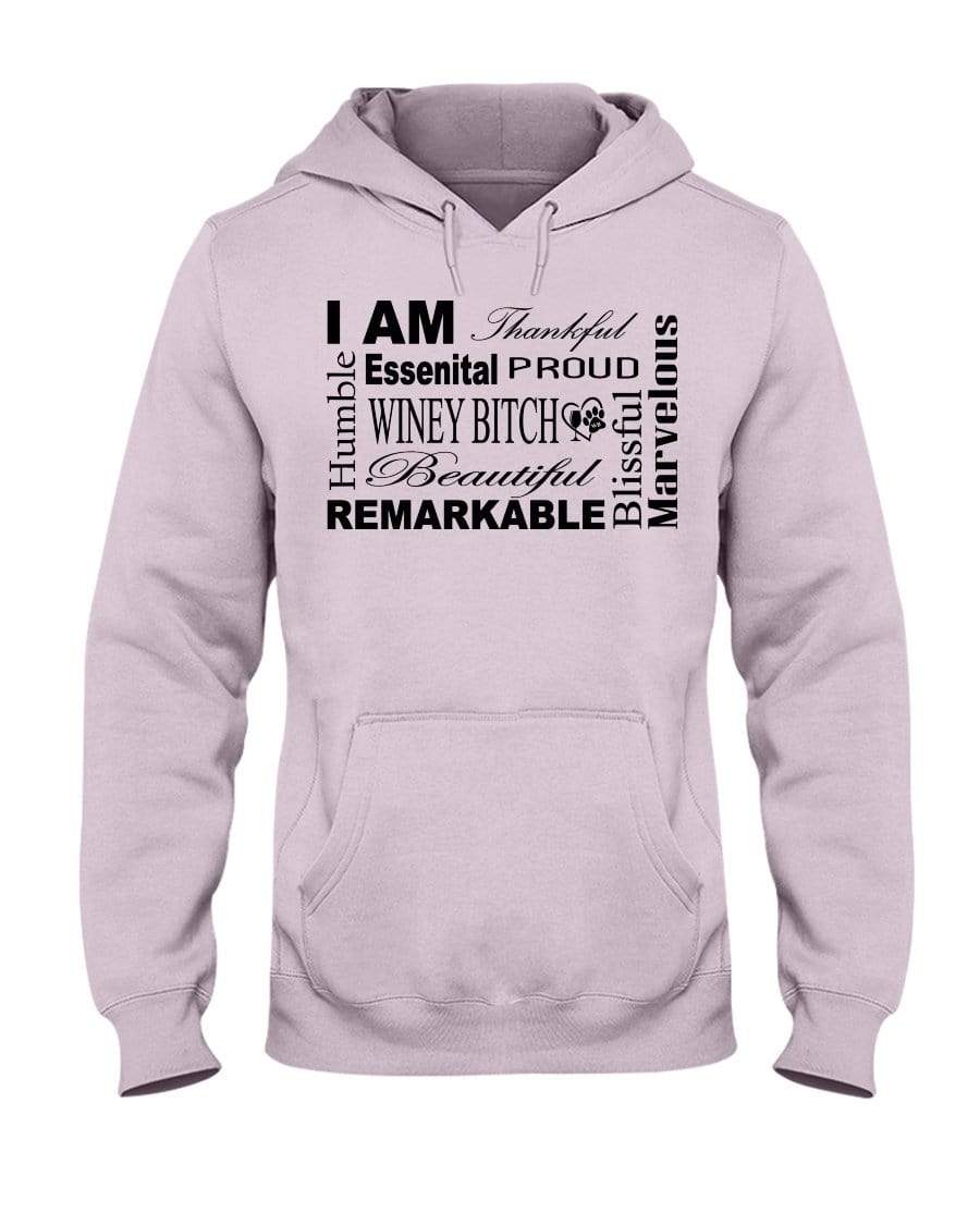 Sweatshirts Classic Pink / S Winey Bitches Co "I Am Proud" Black Lettering- 50/50 Hoodie WineyBitchesCo