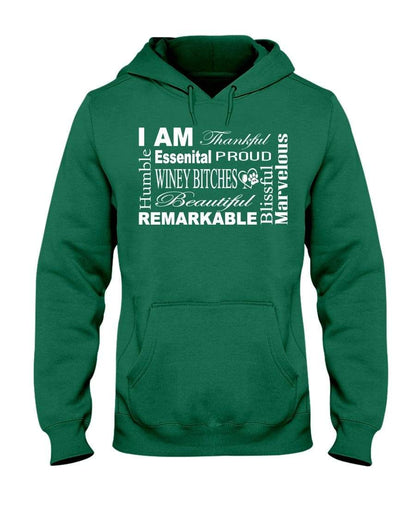 Sweatshirts Clover / S Winey Bitches Co "I Am Essential" White Letters- 50/50 Hoodie WineyBitchesCo