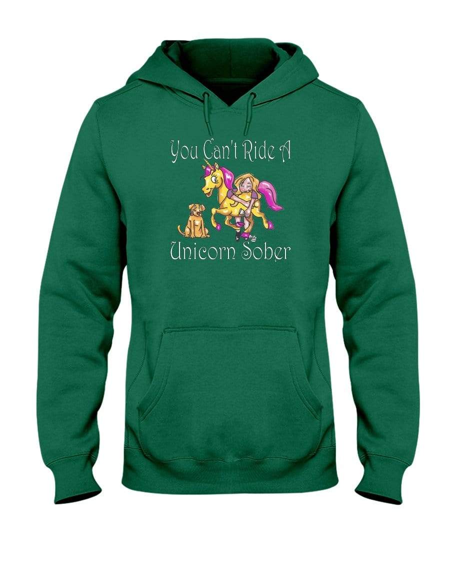 Sweatshirts Clover / S Winey Bitches Co "You Can't Ride A Unicorn Sober" 50/50 Hoodie WineyBitchesCo