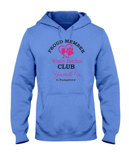 Sweatshirts Columbia Blue / S Winey Bitches Club-Proud Member- Yountville Ca Chapter 50/50 Hoodie WineyBitchesCo