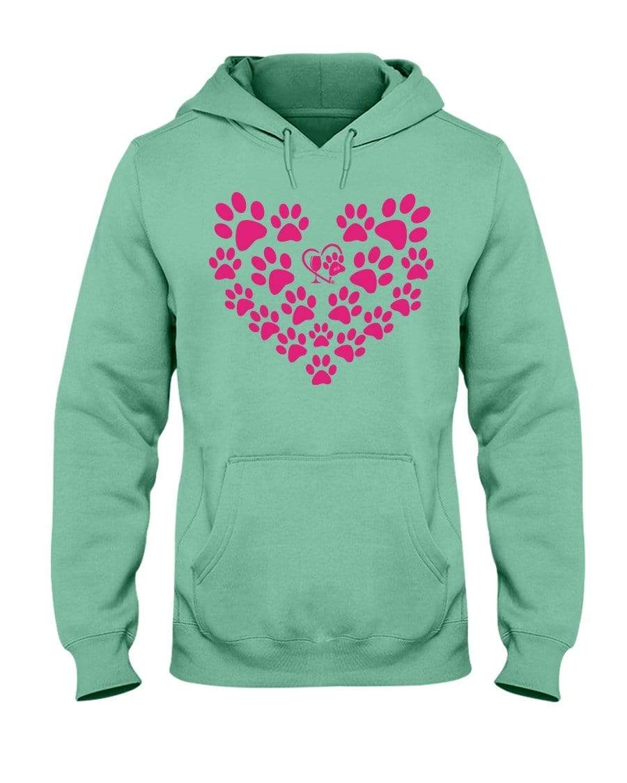 Sweatshirts Cool Mint / S Winey Bitches Co Heart Paws (Pink) 50/50 Hoodie-Pink Lttrs WineyBitchesCo