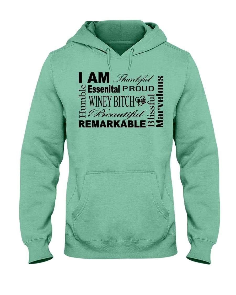 Sweatshirts Cool Mint / S Winey Bitches Co "I Am Proud" Black Lettering- 50/50 Hoodie WineyBitchesCo