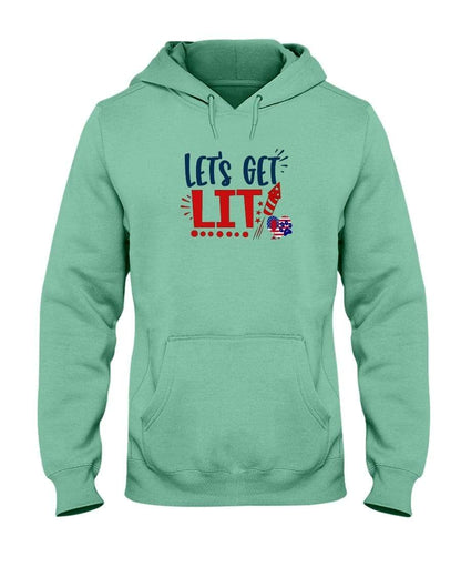 Sweatshirts Cool Mint / S Winey Bitches Co "Let Get Lit" 50/50 Hoodie WineyBitchesCo
