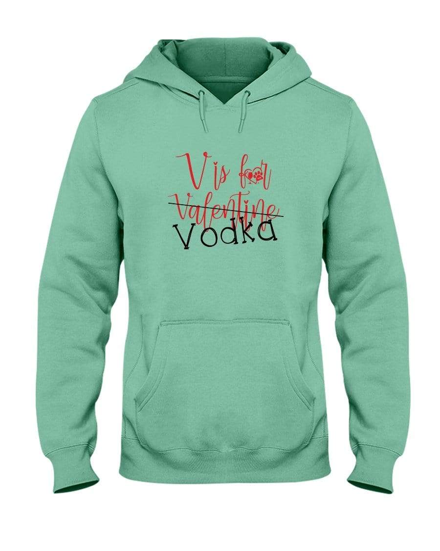 Sweatshirts Cool Mint / S Winey Bitches Co "V is for Vodka" 50/50 Unisex Hoodie WineyBitchesCo