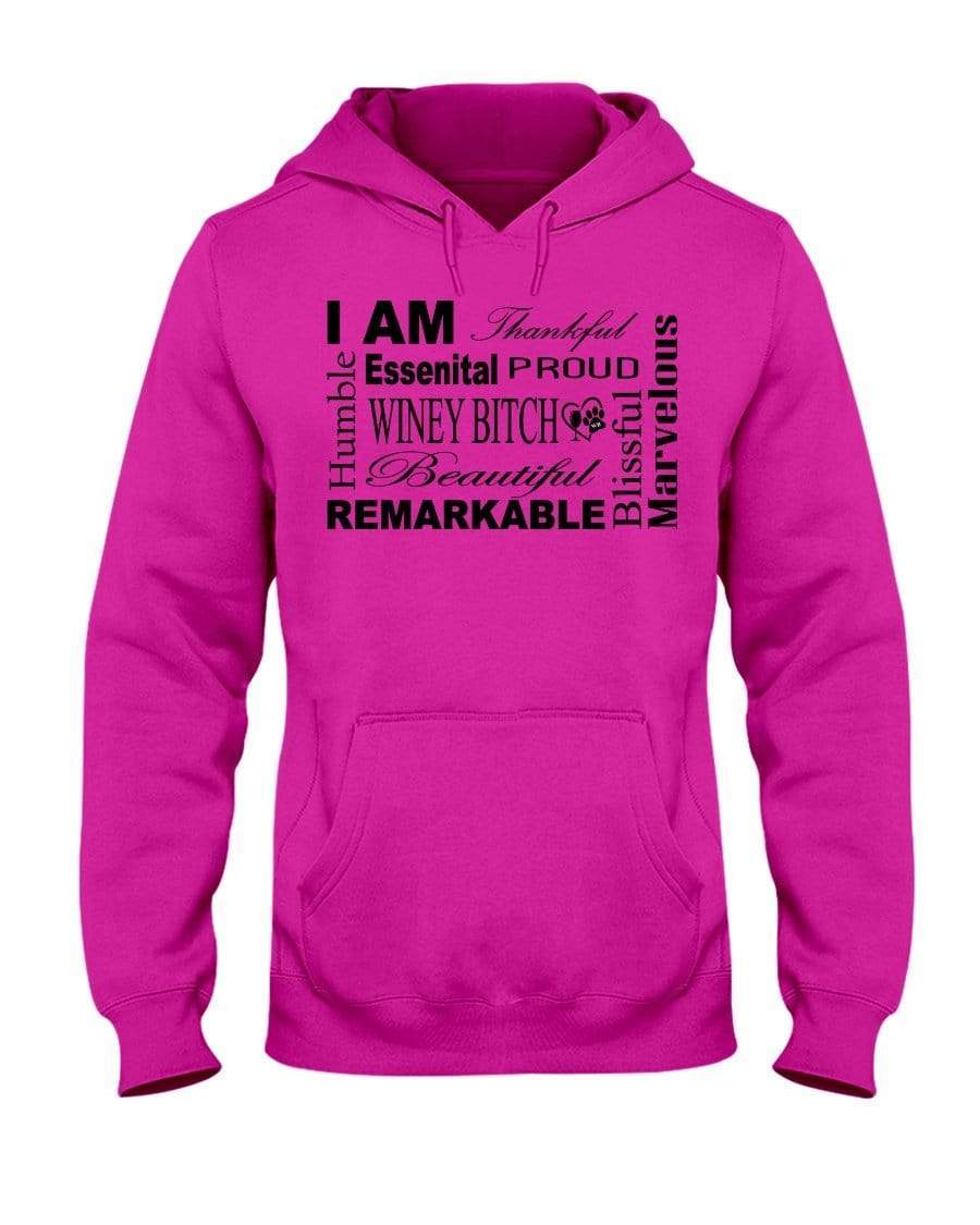 Sweatshirts Cyber Pink / S Winey Bitches Co "I Am Proud" Black Lettering- 50/50 Hoodie WineyBitchesCo