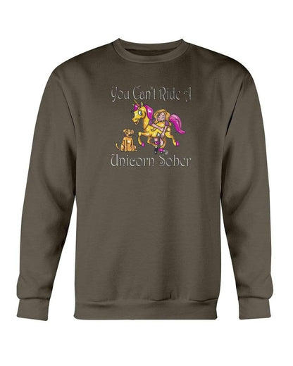 Sweatshirts Dark Chocolate / S Winey Bitches Co "You Can't Ride A Unicorn Sober" Sweatshirt - Crew WineyBitchesCo
