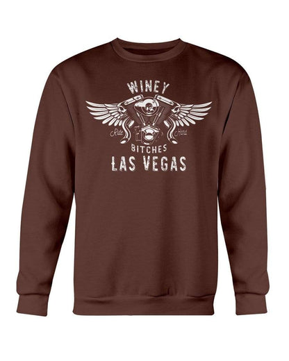 Sweatshirts Dark Chocolate / S Winey Bitches "Ride Hard Las Vegas" Sweatshirt - Crew-Wht Lettering WineyBitchesCo