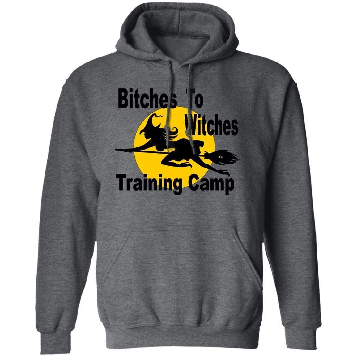 Sweatshirts Dark Heather / S WineyBitches.Co "Bitches To Witches Training Camp" Pullover Hoodie 8 oz. WineyBitchesCo