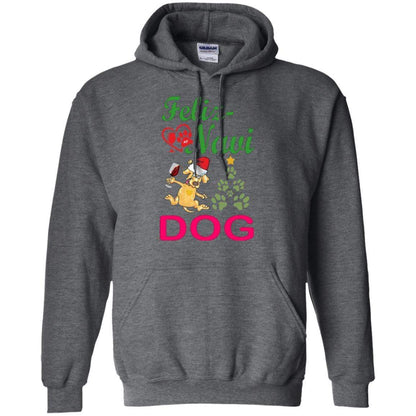 Sweatshirts Dark Heather / S WineyBitches.Co "Feliz Navi Dog" Pullover Unisex Hoodie 8 oz. WineyBitchesCo