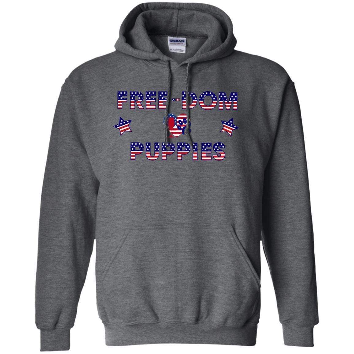 Sweatshirts Dark Heather / S WineyBitches.Co Free-Dom Puppies Pullover Hoodie 8 oz. WineyBitchesCo