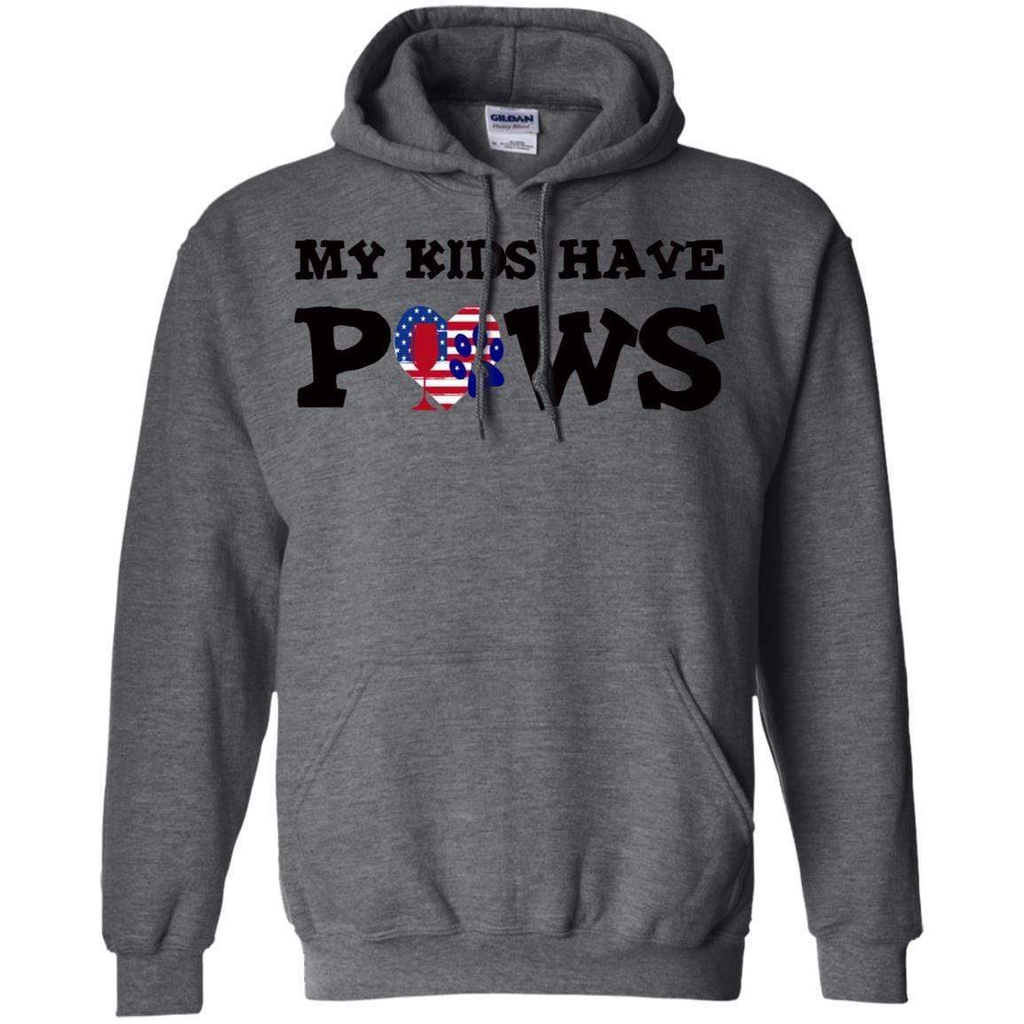 Sweatshirts Dark Heather / S WineyBitches.Co My Kids Have Paws Pullover Hoodie 8 oz. WineyBitchesCo