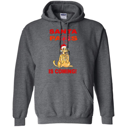 Sweatshirts Dark Heather / S WineyBitches.co "Santa Paws Is Coming " Pullover Hoodie 8 oz. WineyBitchesCo