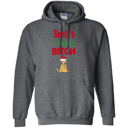 Sweatshirts Dark Heather / S WineyBitches.co Santa's Naughty Bitch-Jazzy Pullover Hoodie WineyBitchesCo