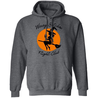 Sweatshirts Dark Heather / S WineyBitches.Co "Winey Bitches Flight Club" Pullover Hoodie 8 oz. WineyBitchesCo
