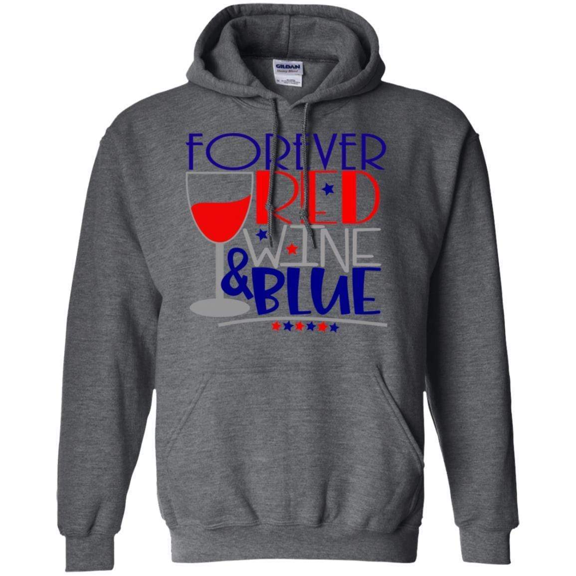 Sweatshirts Dark Heather / S WineyBitches.CoForever Red Wine & Blue Pullover Hoodie 8 oz. WineyBitchesCo