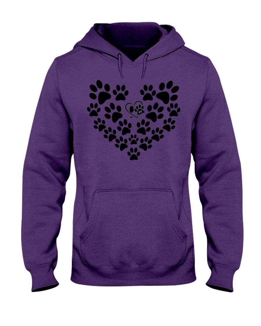 Sweatshirts Deep Purple / S Winey Bitches Co Heart Paws (Black) 50/50 Hoodie WineyBitchesCo
