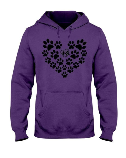 Sweatshirts Deep Purple / S Winey Bitches Co Heart Paws (Black) 50/50 Hoodie WineyBitchesCo