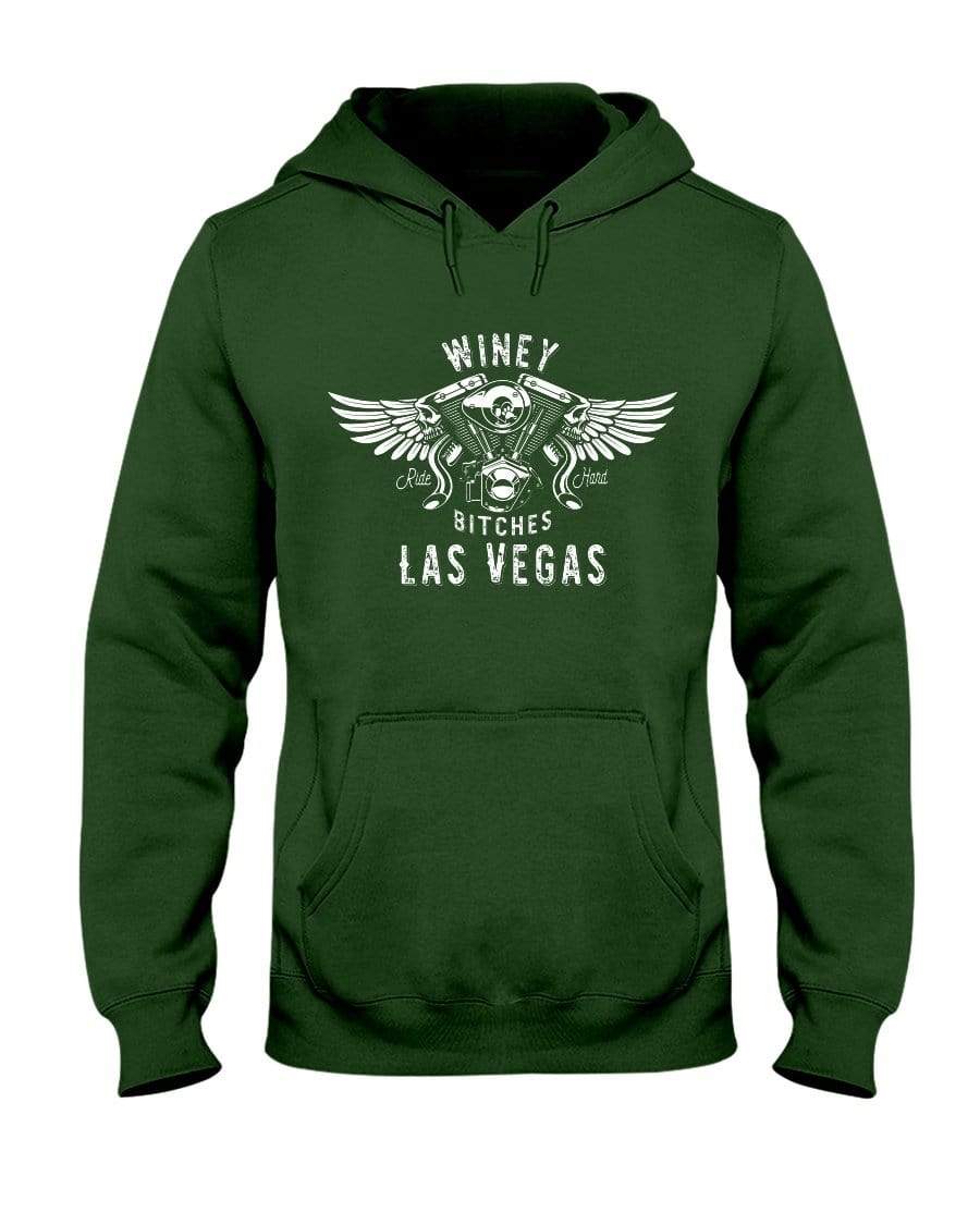 Sweatshirts Forest Green / S Winey Bitches "Ride Hard Las Vegas" 50/50 Hoodie WineyBitchesCo