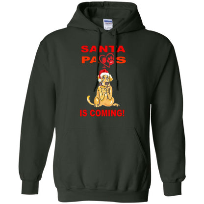 Sweatshirts Forest Green / S WineyBitches.co "Santa Paws Is Coming " Pullover Hoodie 8 oz. WineyBitchesCo