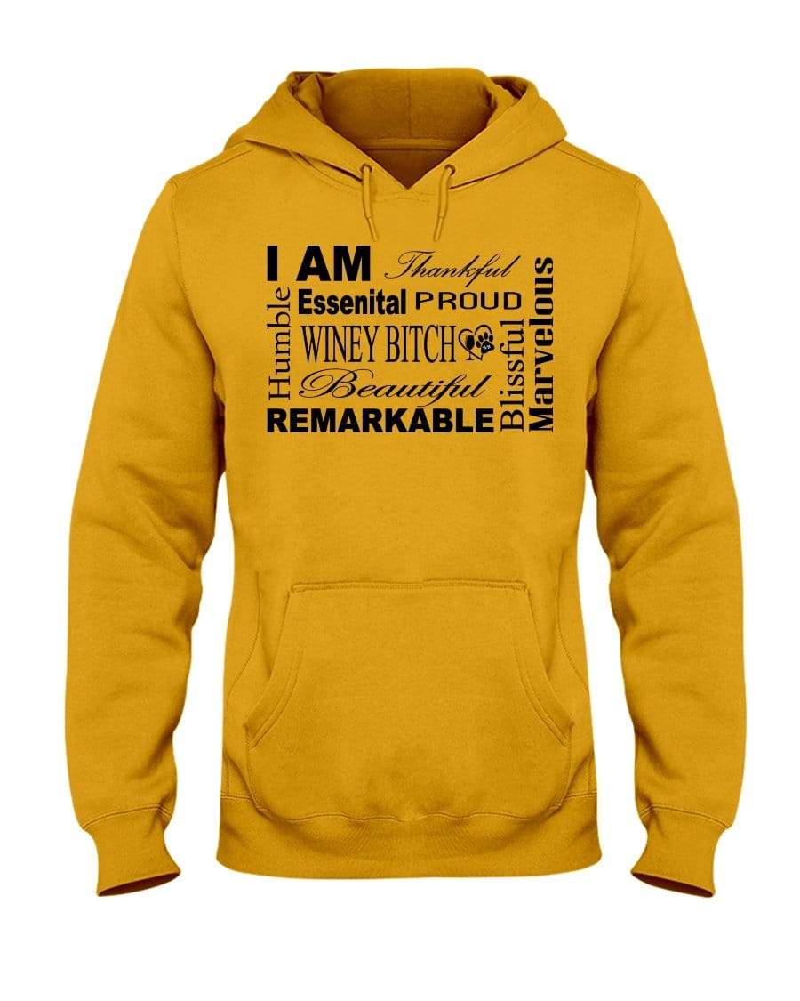 Sweatshirts Gold / S Winey Bitches Co "I Am Proud" Black Lettering- 50/50 Hoodie WineyBitchesCo