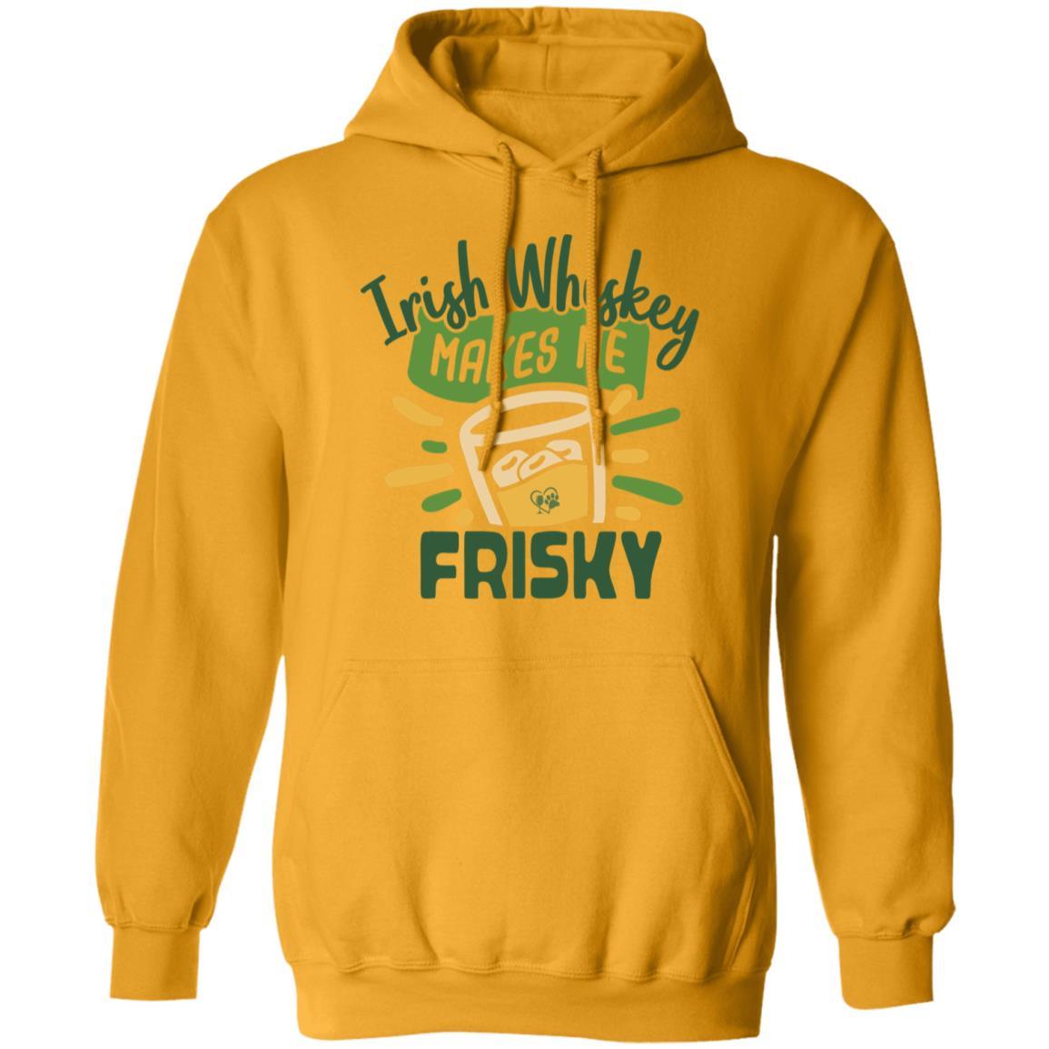 Sweatshirts Gold / S Winey Bitches Co "Irish Whiskey Makes Me Frisky" Pullover Hoodie 8 oz. WineyBitchesCo