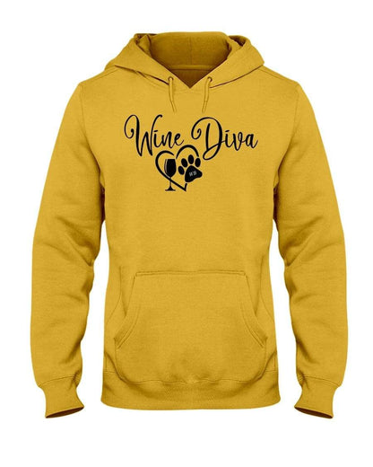 Sweatshirts Gold / S Winey Bitches Co "Wine Diva 2" 50/50 Hoodie WineyBitchesCo