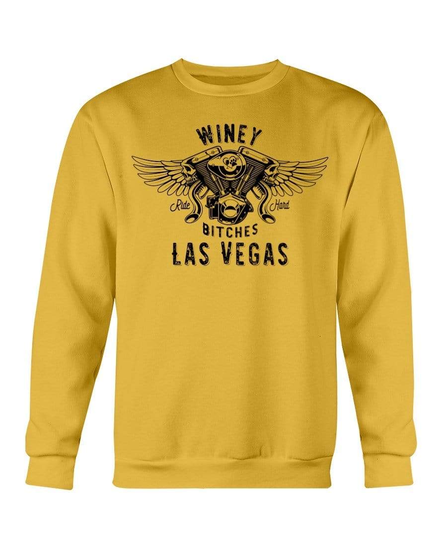 Sweatshirts Gold / S Winey Bitches "Ride Hard Las Vegas" Sweatshirt - Crew WineyBitchesCo