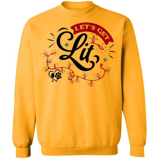Sweatshirts Gold / S WineyBitches.Co "Let's Get Lit" Crewneck Pullover Sweatshirt  8 oz. WineyBitchesCo