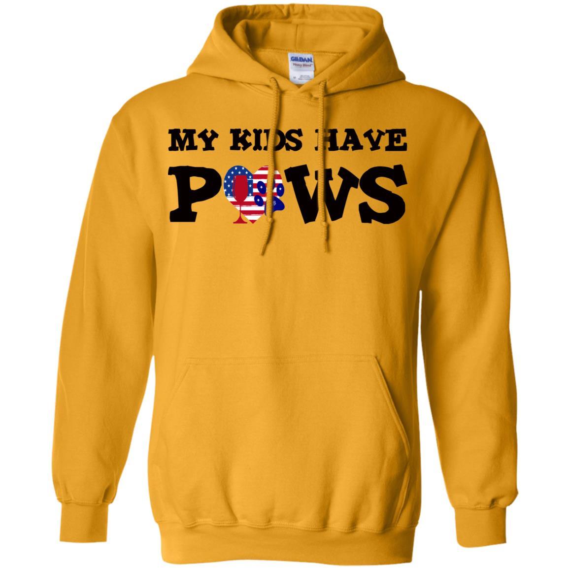 Sweatshirts Gold / S WineyBitches.Co My Kids Have Paws Pullover Hoodie 8 oz. WineyBitchesCo