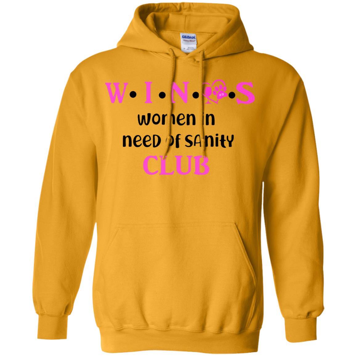 Sweatshirts Gold / S WineyBitches.Co WINOS Club Pullover Hoodie 8 oz. (Pink Lettering) WineyBitchesCo
