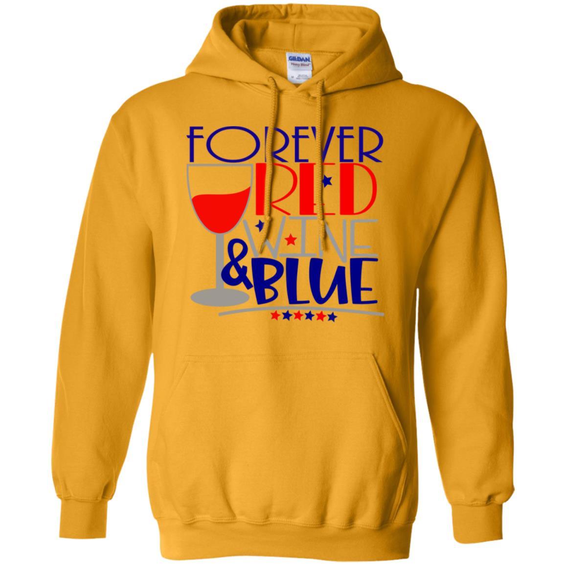 Sweatshirts Gold / S WineyBitches.CoForever Red Wine & Blue Pullover Hoodie 8 oz. WineyBitchesCo