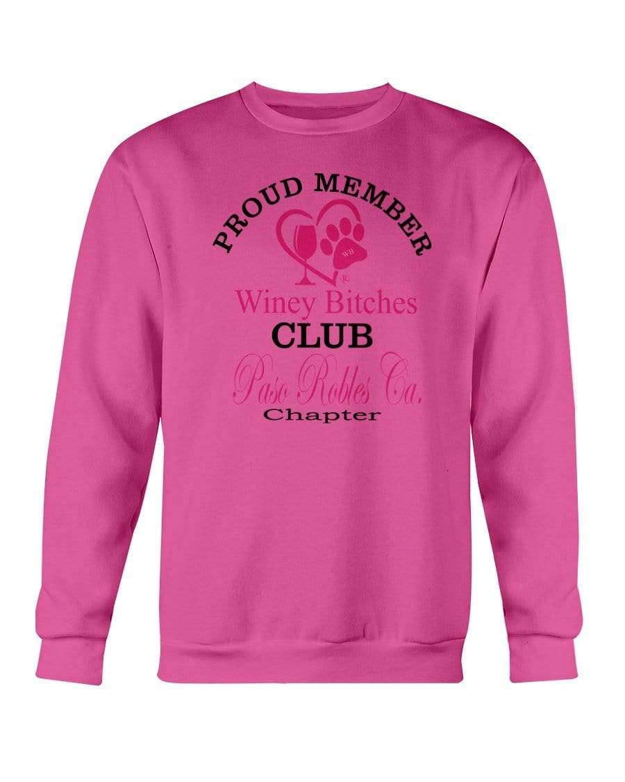 Sweatshirts Heliconia / S Winey Bitches Club-Proud Member-Paso Robles Ca Chapter Sweatshirt - Crew WineyBitchesCo