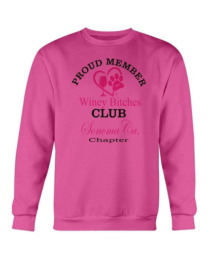 Sweatshirts Heliconia / S Winey Bitches Club-Proud Member- Sonoma Ca Chapter Sweatshirt - Crew WineyBitchesCo