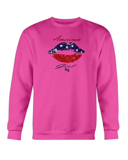 Sweatshirts Heliconia / S Winey Bitches Co "American Girl" Sweatshirt - Crew WineyBitchesCo
