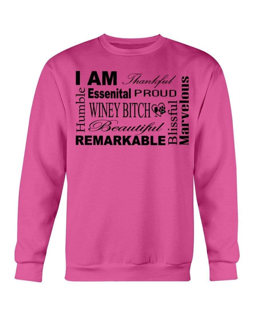 Sweatshirts Heliconia / S Winey Bitches Co "I Am Proud" Black Lettering- Sweatshirt - Crew WineyBitchesCo