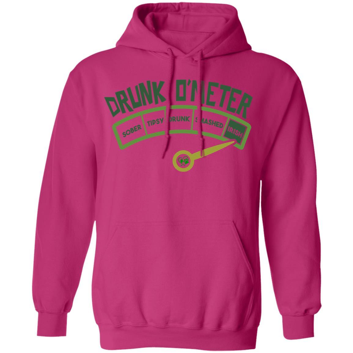 Sweatshirts Heliconia / S Winey Bitches Co  "Irish Drunk O'Meter" Pullover Hoodie 8 oz. WineyBitchesCo