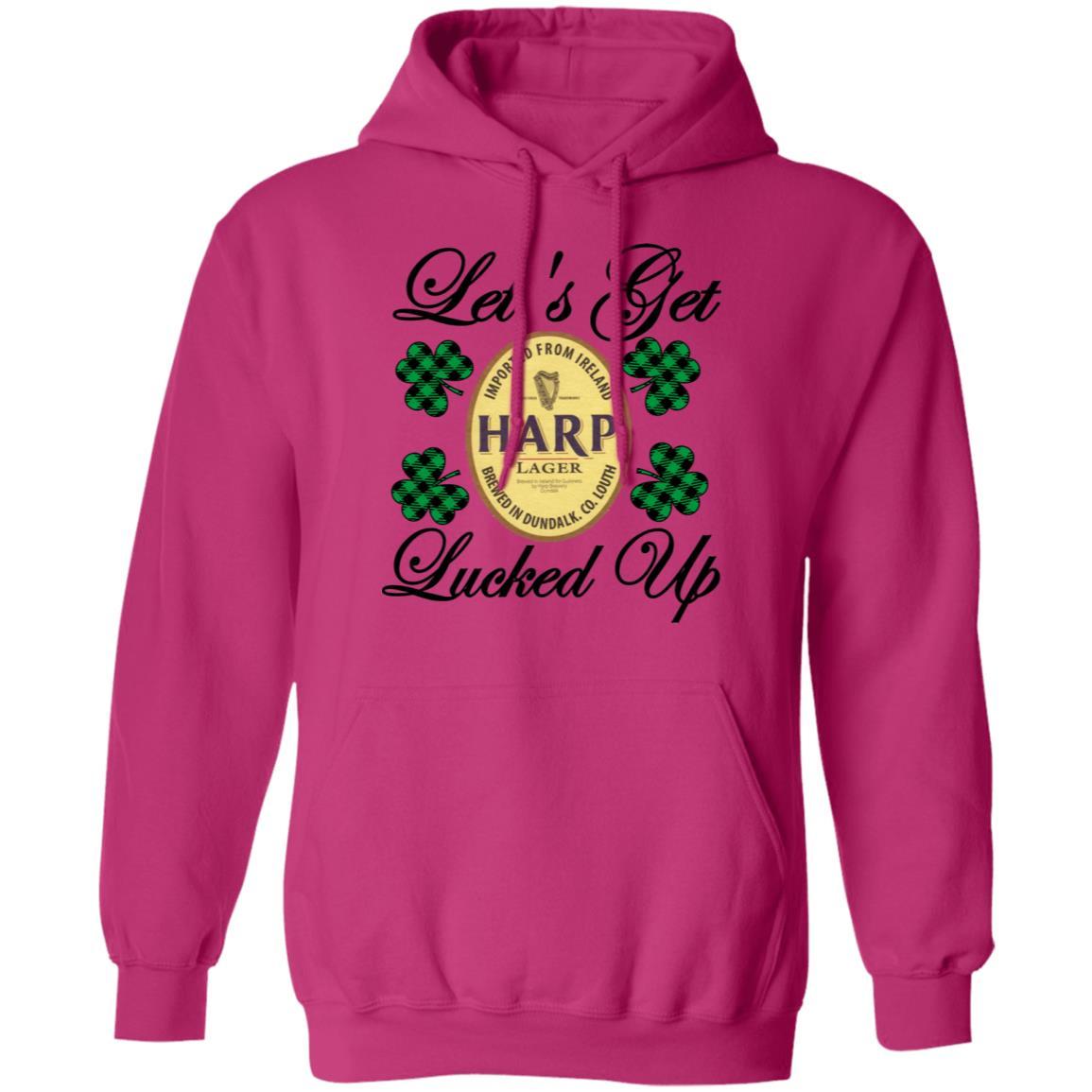 Sweatshirts Heliconia / S Winey Bitches Co "Let's Get Lucked Up" Harp Pullover Hoodie 8 oz. WineyBitchesCo