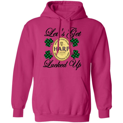 Sweatshirts Heliconia / S Winey Bitches Co "Let's Get Lucked Up" Harp Pullover Hoodie 8 oz. WineyBitchesCo