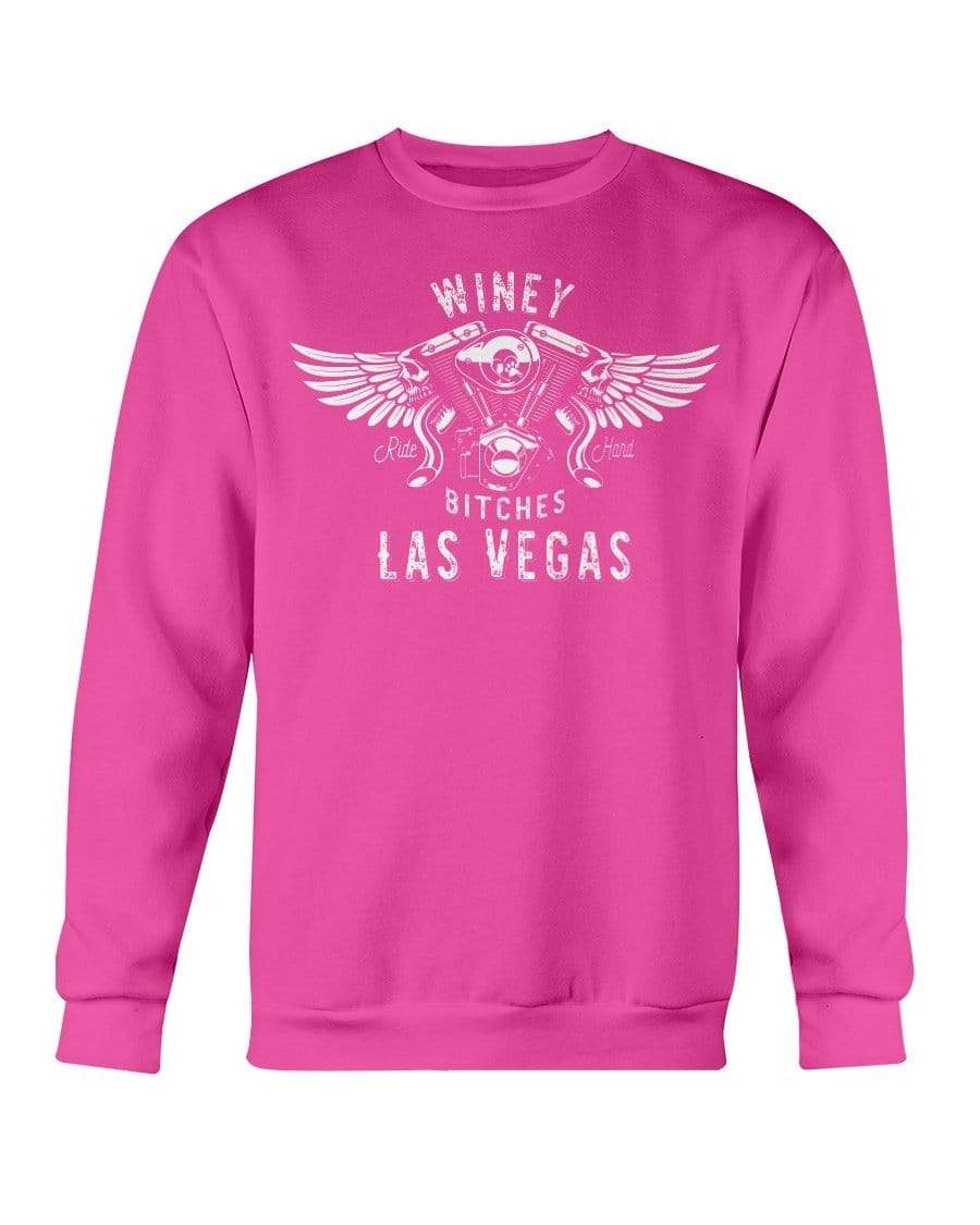 Sweatshirts Heliconia / S Winey Bitches "Ride Hard Las Vegas" Sweatshirt - Crew-Wht Lettering WineyBitchesCo