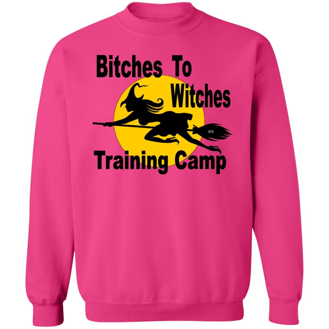 Sweatshirts Heliconia / S WineyBitches.Co "Bitches To Witches Training Camp" Crewneck Pullover Sweatshirt  8 oz. WineyBitchesCo
