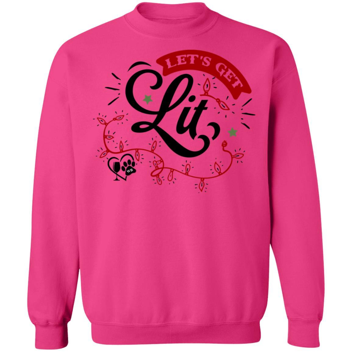 Sweatshirts Heliconia / S WineyBitches.Co "Let's Get Lit" Crewneck Pullover Sweatshirt  8 oz. WineyBitchesCo
