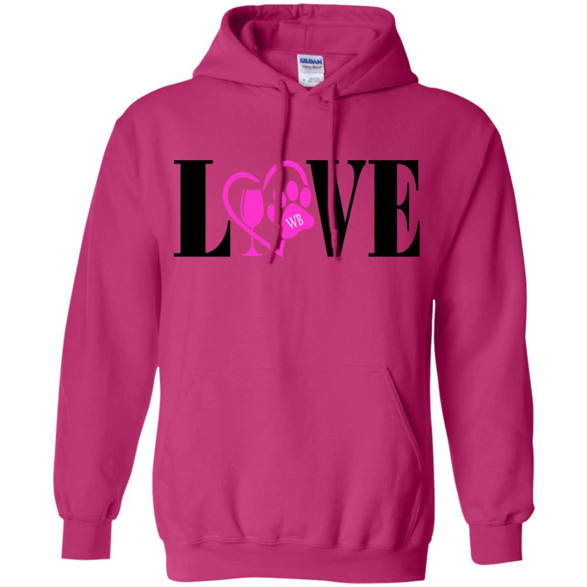 Sweatshirts Heliconia / S WineyBitches.co "Love Paw"Pullover Hoodie 8 oz. WineyBitchesCo