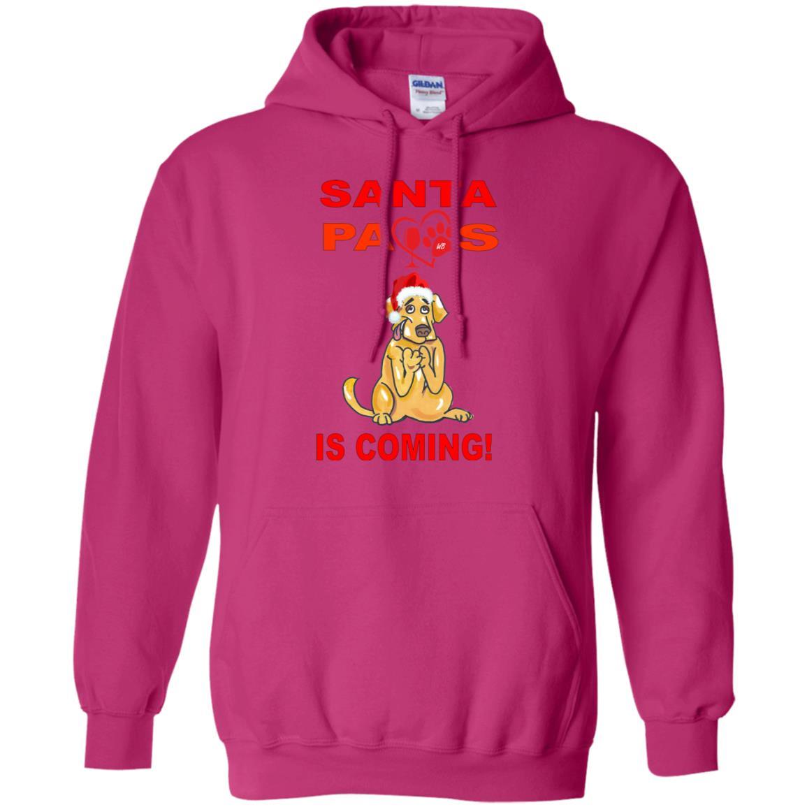 Sweatshirts Heliconia / S WineyBitches.co "Santa Paws Is Coming " Pullover Hoodie 8 oz. WineyBitchesCo