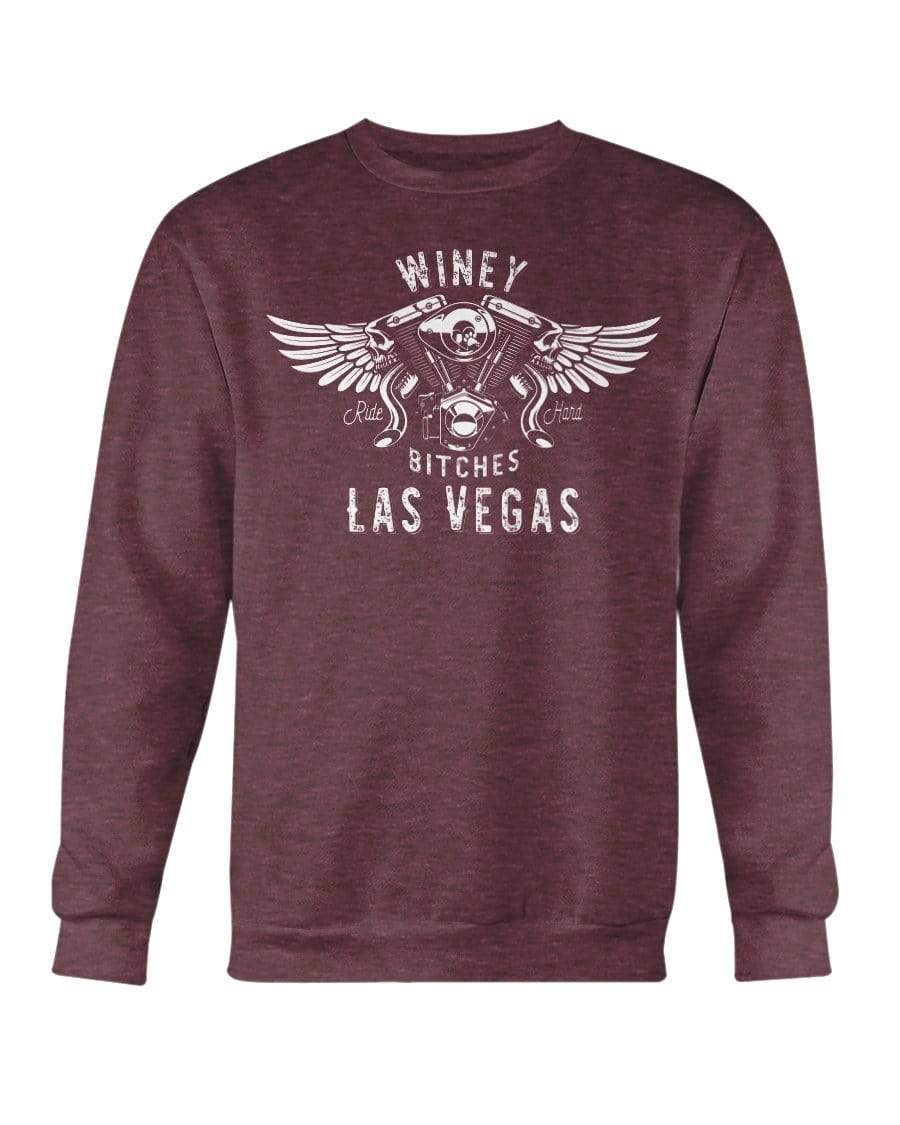 Sweatshirts Ht Sp Drk Maroon / S Winey Bitches "Ride Hard Las Vegas" Sweatshirt - Crew-Wht Lettering WineyBitchesCo