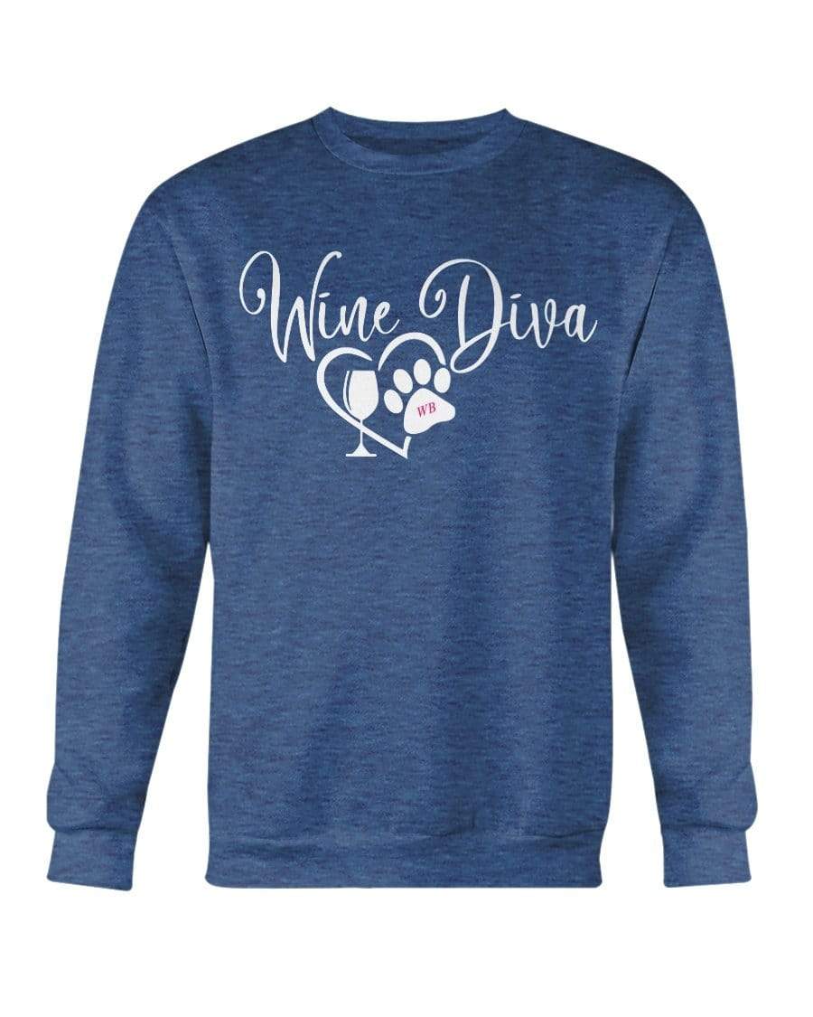 Sweatshirts Hthr Sport Royal / S Winey Bitches Co "Wine Diva 2" Sweatshirt - Crew WineyBitchesCo