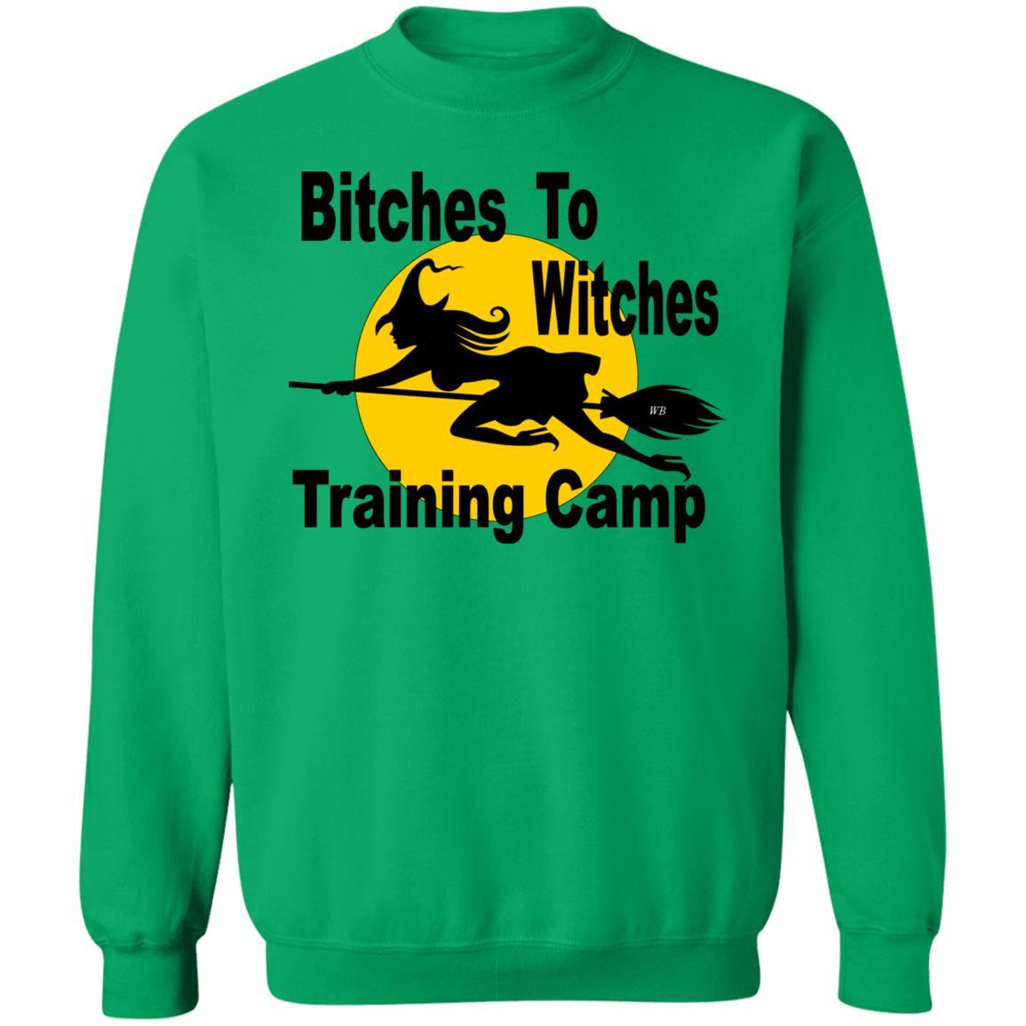 Sweatshirts Irish Green / S WineyBitches.Co "Bitches To Witches Training Camp" Crewneck Pullover Sweatshirt  8 oz. WineyBitchesCo