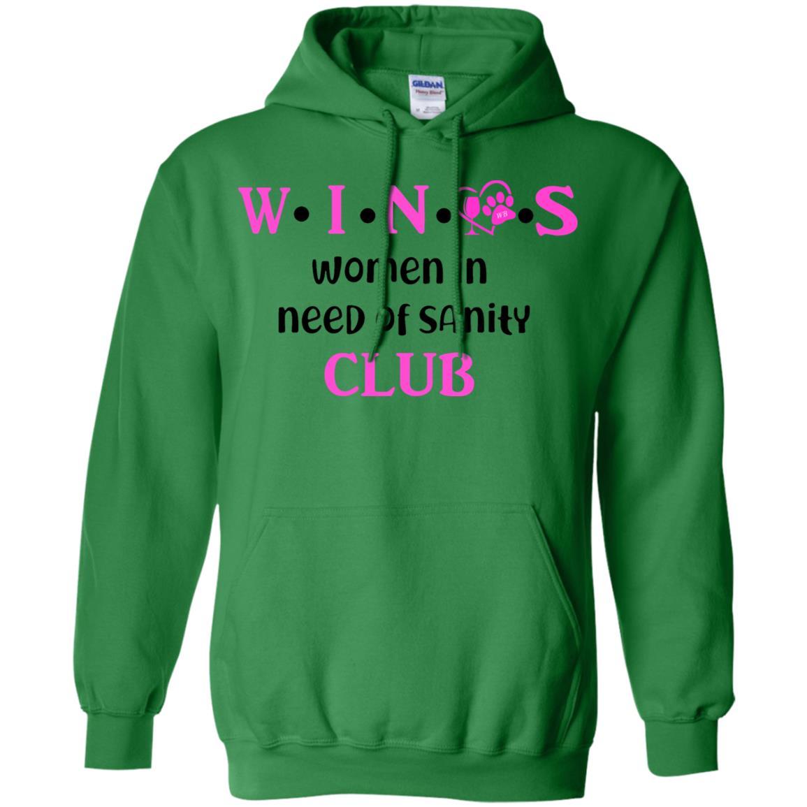 Sweatshirts Irish Green / S WineyBitches.Co WINOS Club Pullover Hoodie 8 oz. (Pink Lettering) WineyBitchesCo